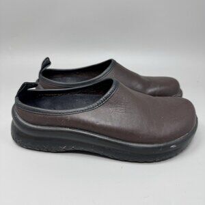 Birkenstock Tatami Chunky Brown Leather Clogs Women 5.5/ 36Shoe Slip On Comfort